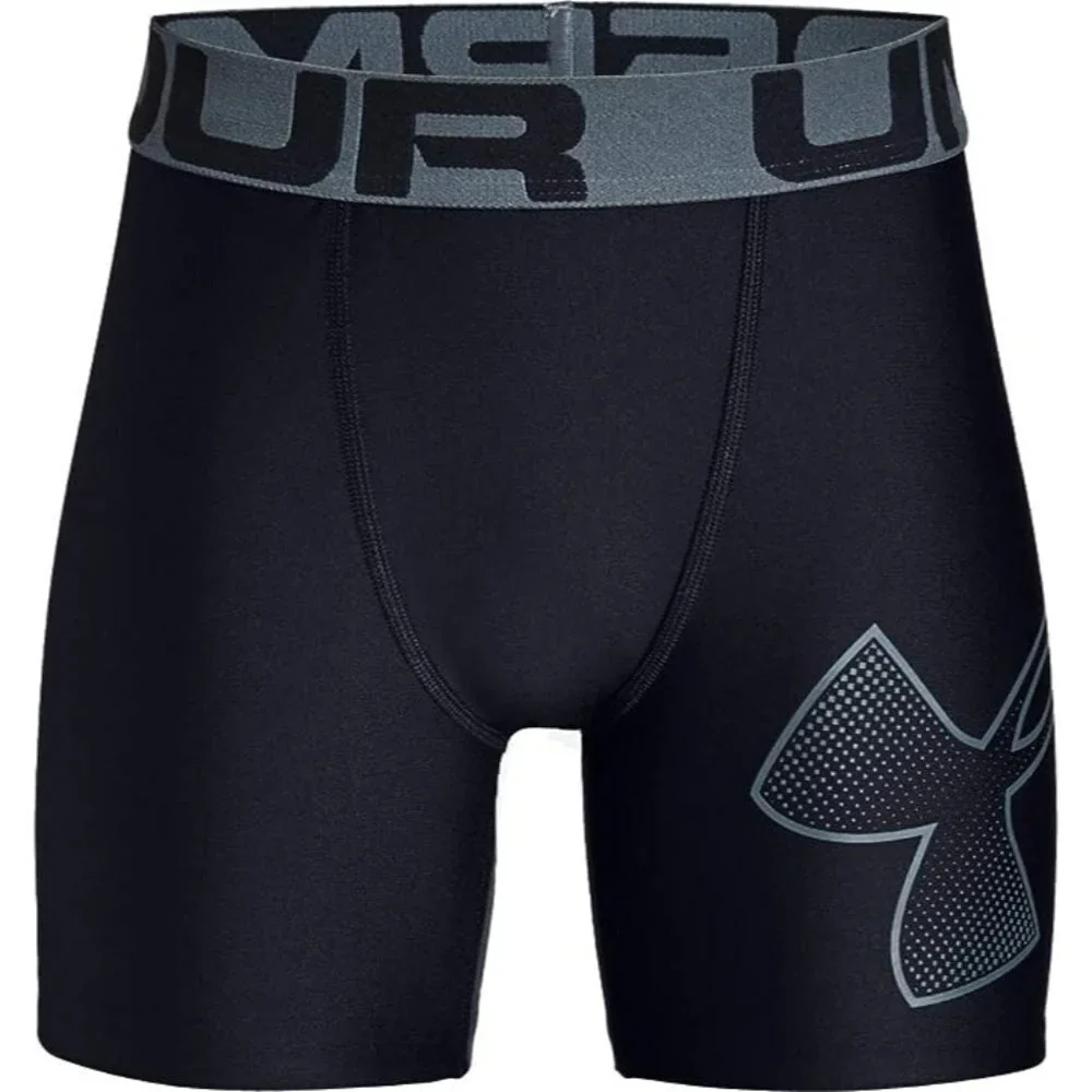 Under Armour Boys' HeatGear Armour Fitted Shorts Black/Pitch Gray Youth XSmall